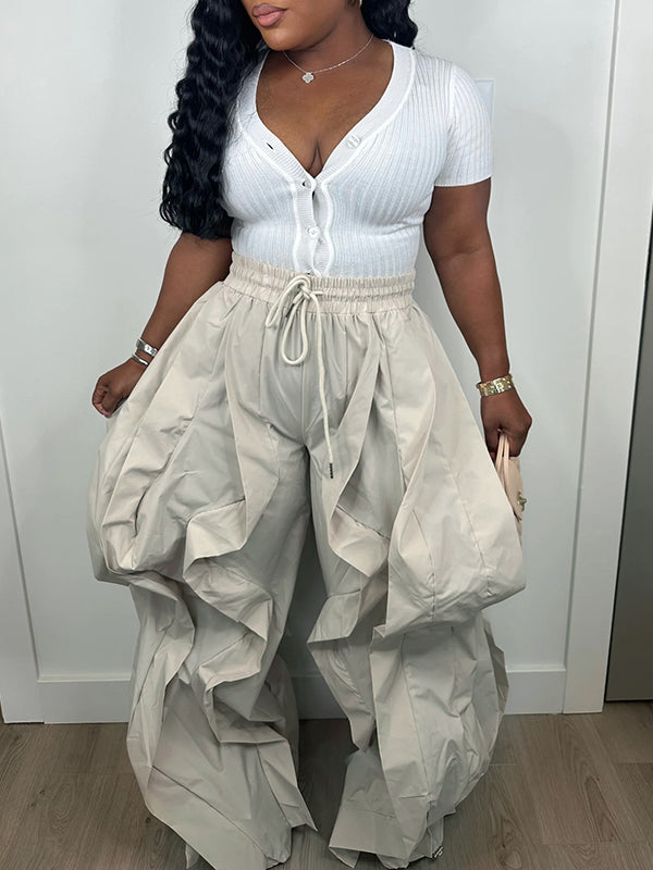 Indiebeautie Wide-Leg Combo Jogger Pants