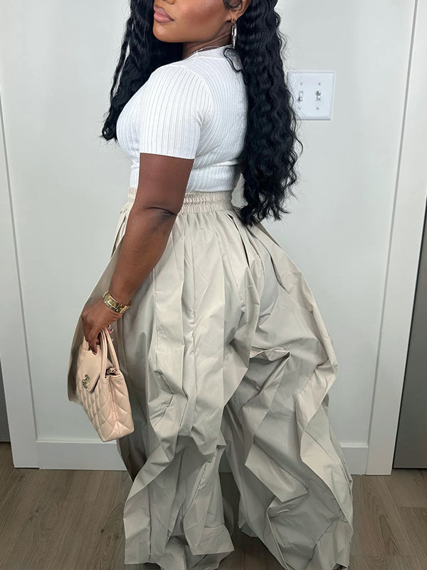 Indiebeautie Wide-Leg Combo Jogger Pants