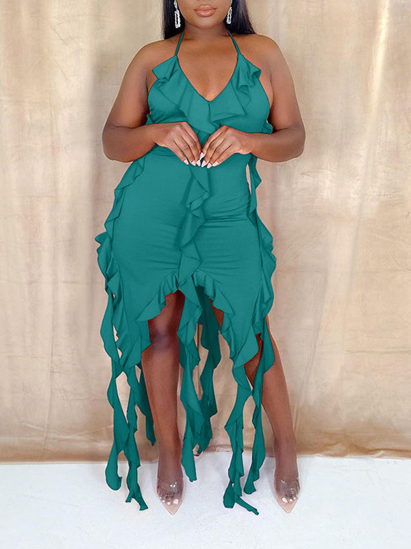 Ruffle Halter Dress