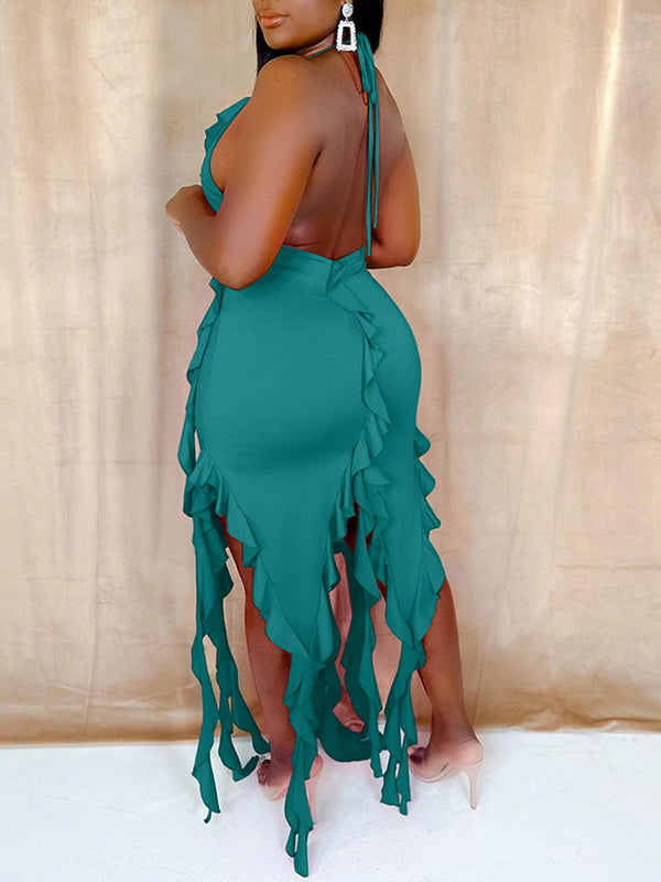 Ruffle Halter Dress
