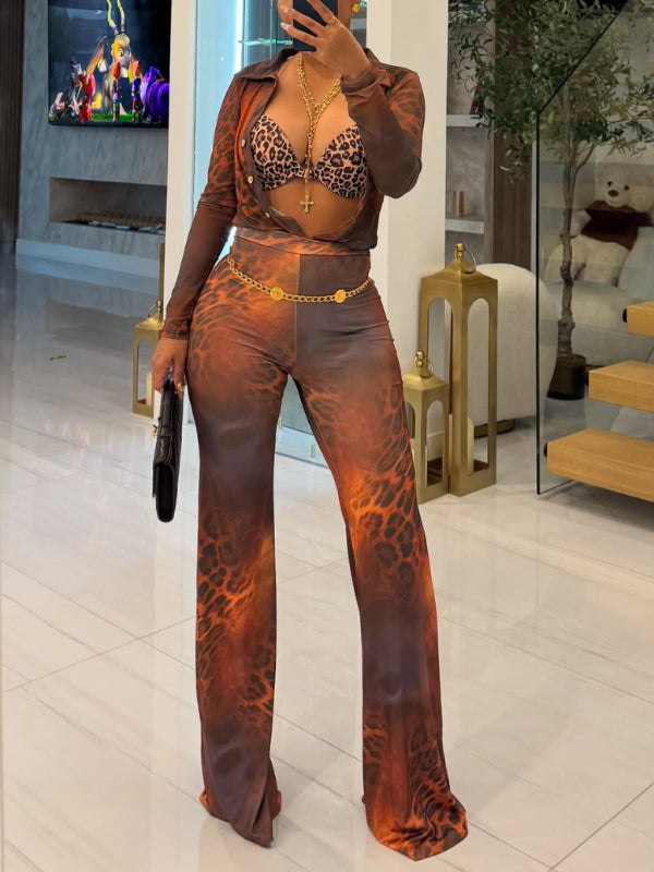 Leopard Shirt & Pants Set