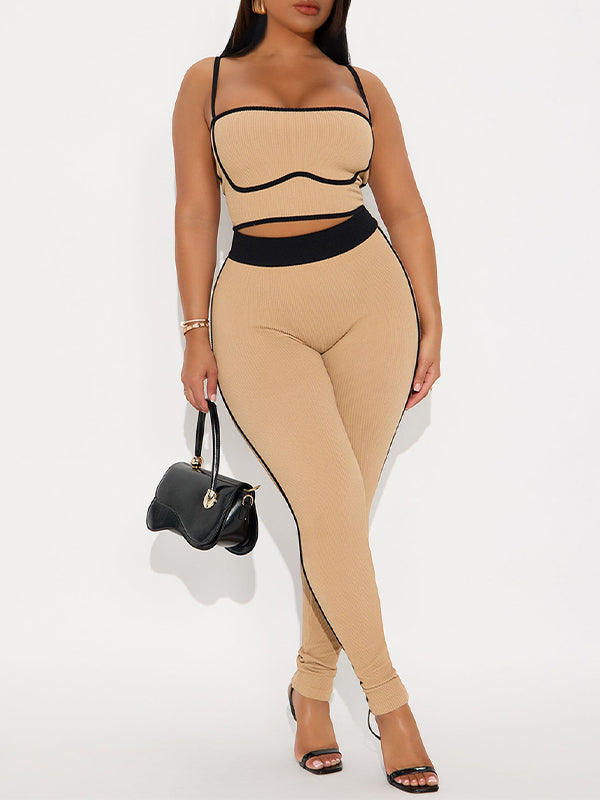 Piping Cami Top & Pants Set