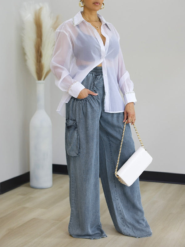 Wide Leg Cargo Jeans