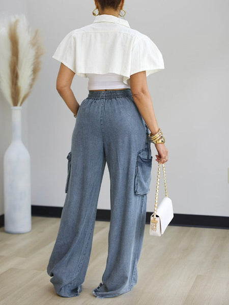 Wide Leg Cargo Jeans
