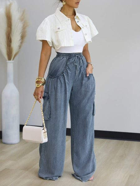 Wide Leg Cargo Jeans