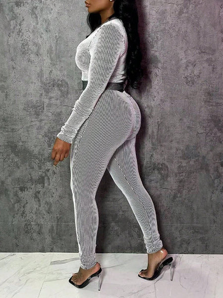 Stripe Zip Top & Pants Set