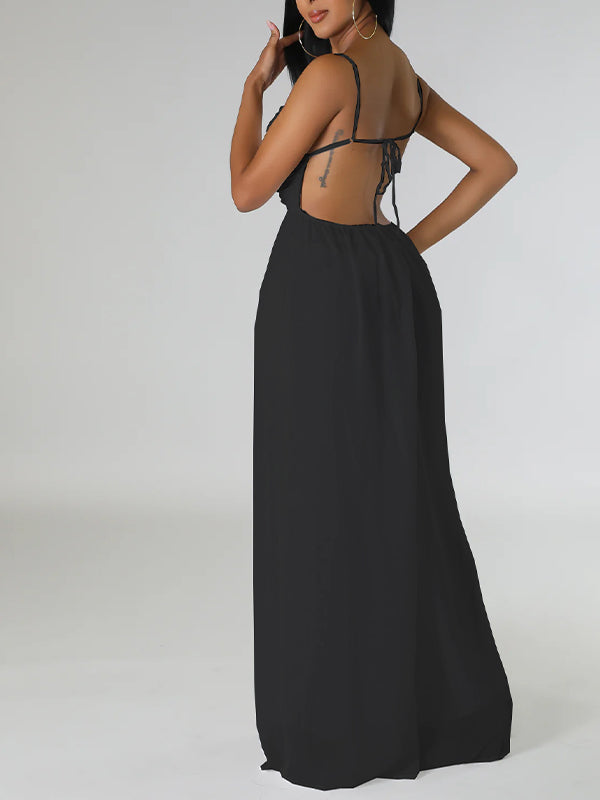 Solid Wide-Leg Cami Jumpsuit