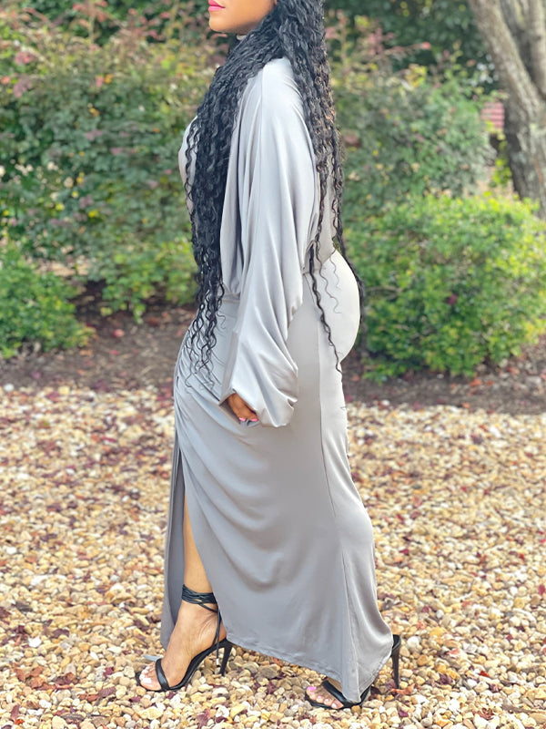 One-Sleeve Ruched Top & Skirt Set