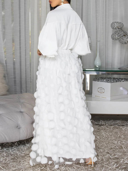Solid Shirt & Tulle Skirt Set