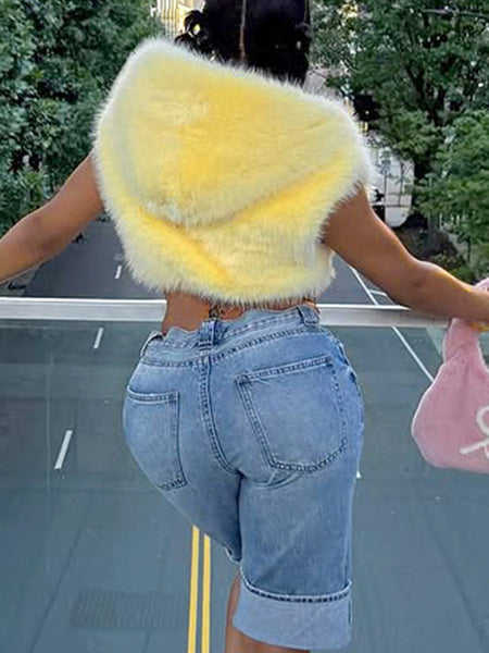 Zip-Front Faux-Fur Vest