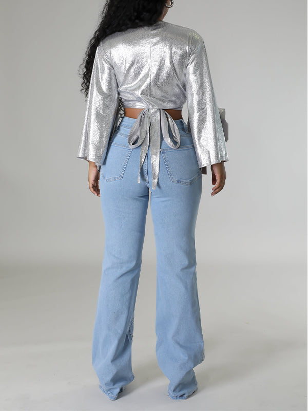 Studded Straight Jeans
