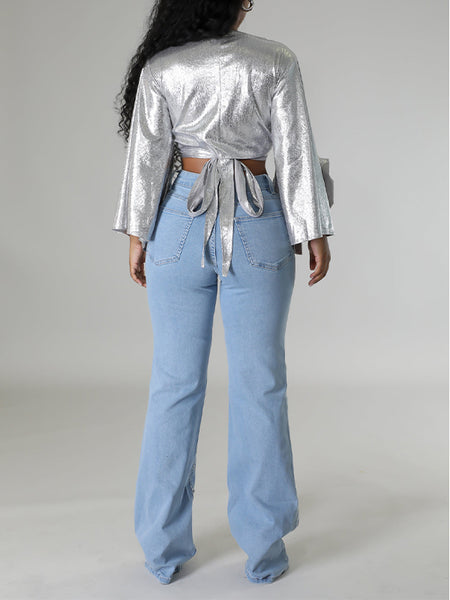 Studded Straight Jeans
