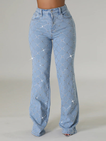Studded Straight Jeans