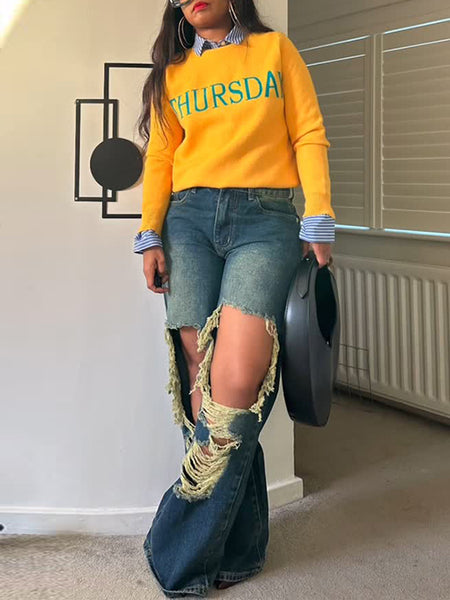Ripped Cutout Jeans