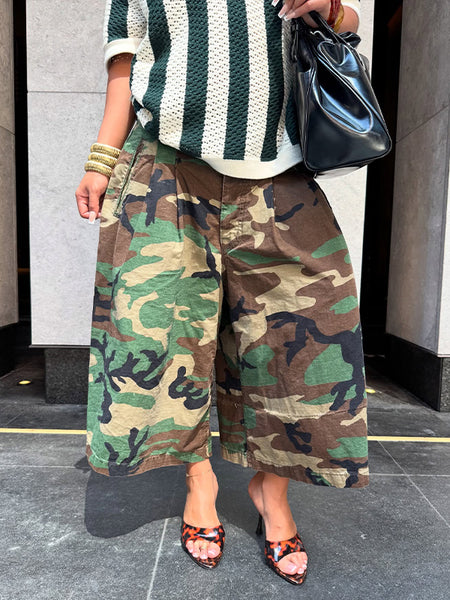 Camo Wide-Leg Capris