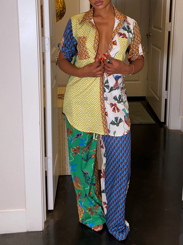 Printed Shirt & Pants Set