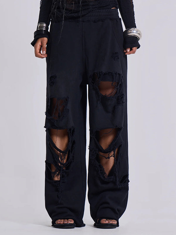 Solid Cutout Sweatpants
