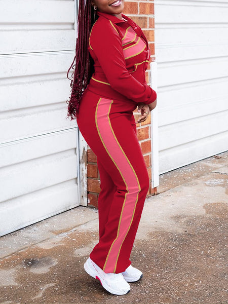Colorblock Jacket & Pants Set