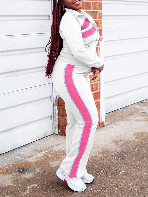 Colorblock Jacket & Pants Set