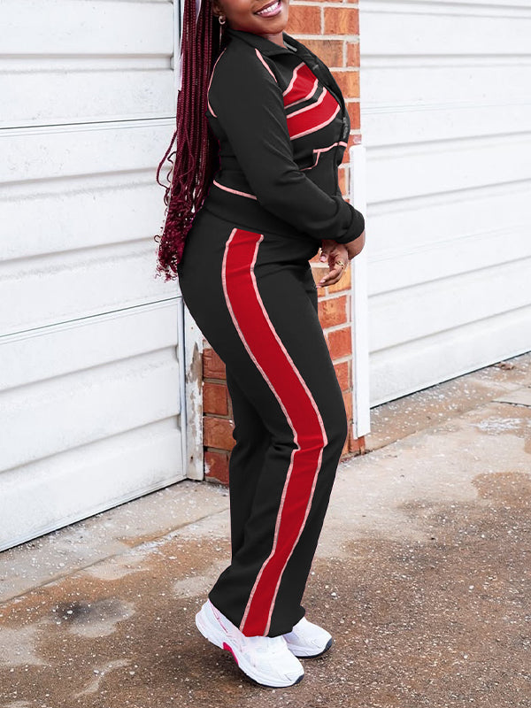 Colorblock Jacket & Pants Set