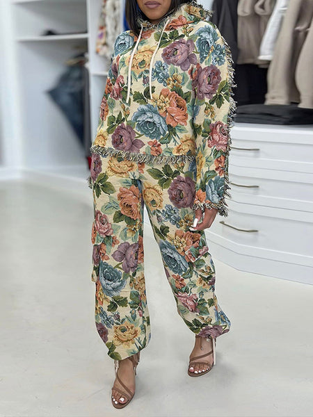 Printed Hoodie & Pants Set