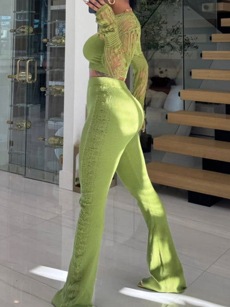 Mesh Crop Top 3PC Set