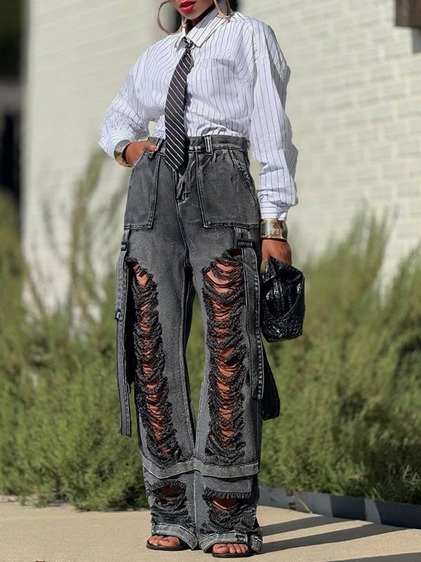 Ripped Cargo Jeans