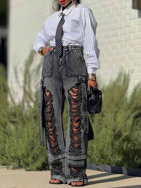 Ripped Cargo Jeans