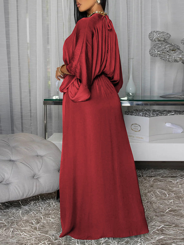 V-Neck Slit Maxi Dress