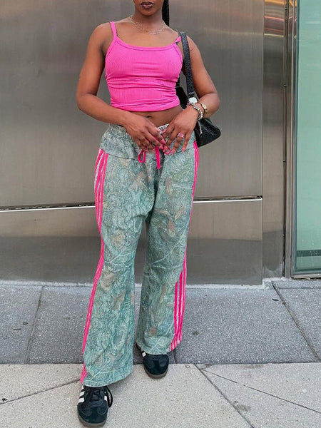 Side-Stripe Printed Pants