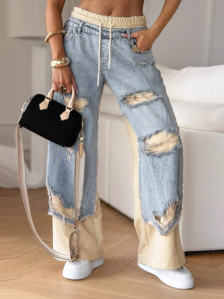 Denim Combo Pants