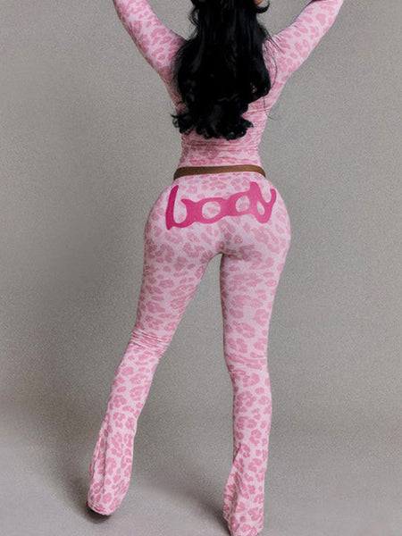Leopard Zip Hoodie & Pants Set