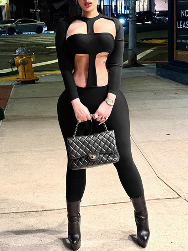 Solid Cutout Skinny Jumpsuit