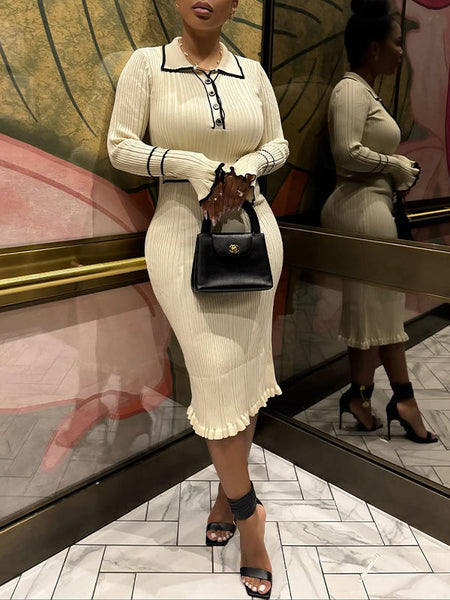 Button Front Knit Dress