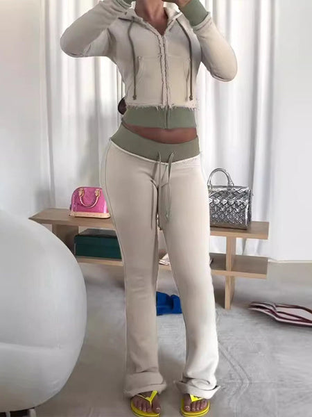 Zip-Front Hoodie & Pants Set