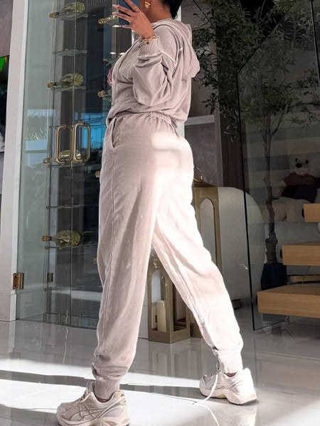 Zip-Front Hoodie Jumpsuit