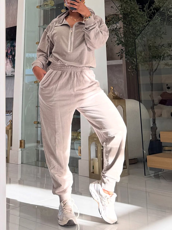Zip-Front Hoodie Jumpsuit
