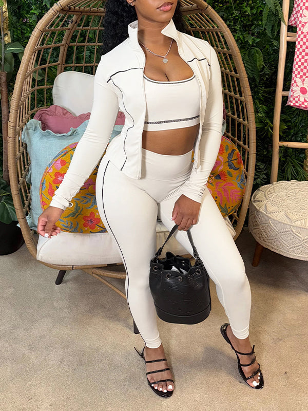 Zip-Front Jacket 3PC Set