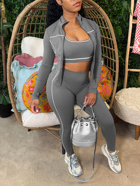 Zip-Front Jacket 3PC Set