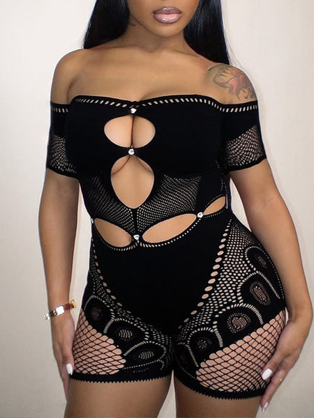 Off-Shoulder Cutout Romper
