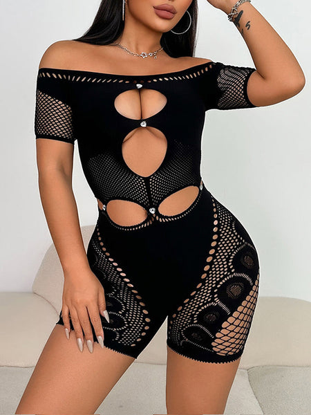 Off-Shoulder Cutout Romper