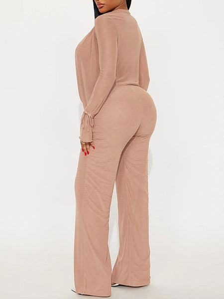 Plunge Sheer Top & Pants Set