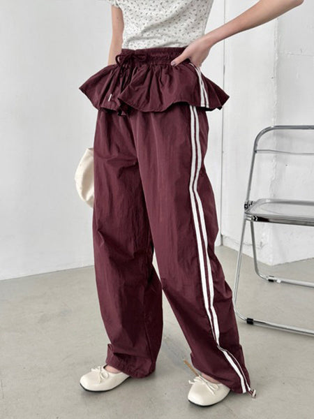Side Stripe Peplum Pants