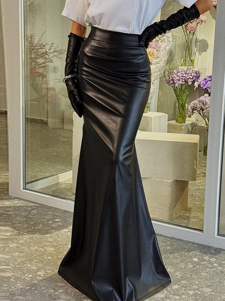 Faux-Leather Mermaid Skirt
