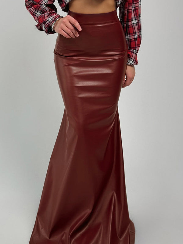 Faux-Leather Mermaid Skirt