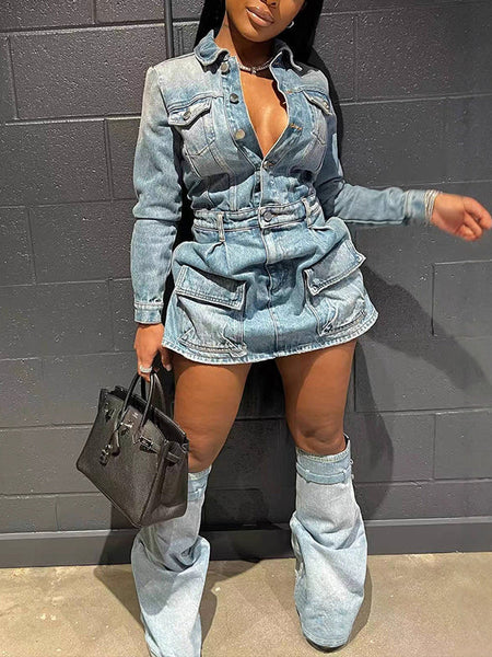 Denim Cargo Dress