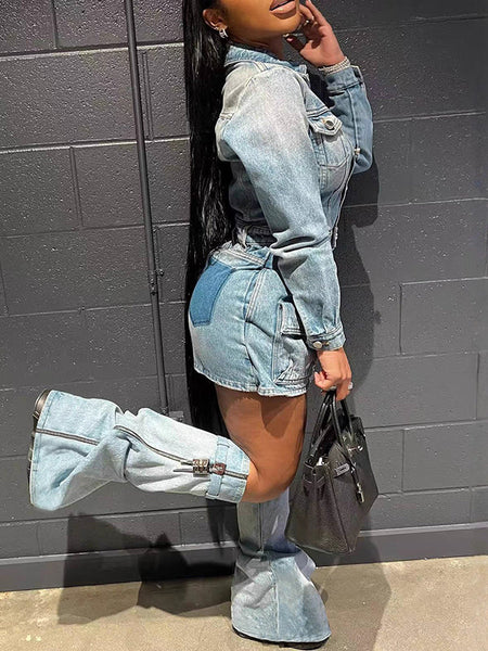 Denim Cargo Dress