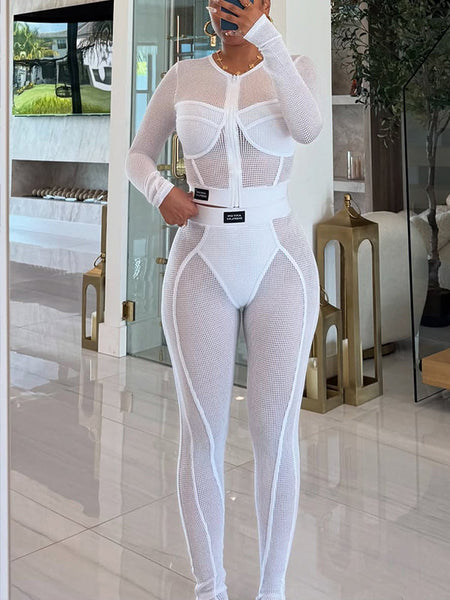 Mesh Zip Top & Pants Set