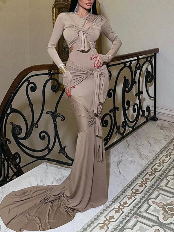 Tied Cutout Maxi Dress
