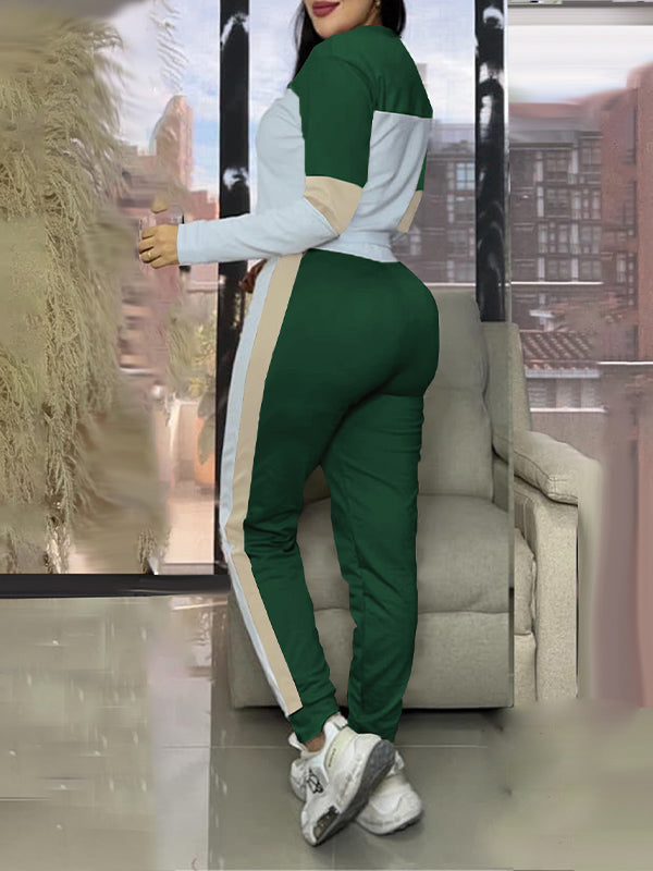 Colorblock Top & Pants Set